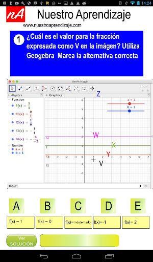 GeoGebra , valores cuando frac Screen 2
