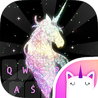 Glitter Galaxy Unicorn Keyboard Theme for Girls
