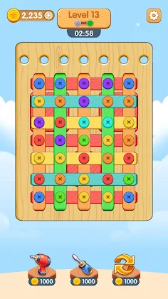 Wood Nuts Puzzle - Screw Bolts - Screenshot 2