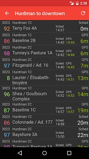 Android application Ride Ottawa screenshort