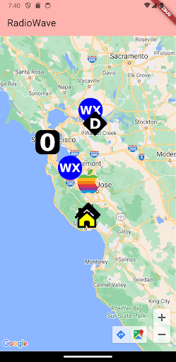 Android application RadioWave APRS screenshort