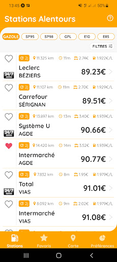 Android application Vite ma Pompe : prix carburant screenshort