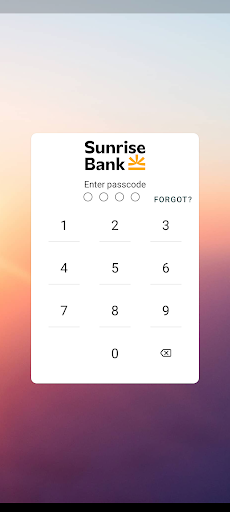Android application Sunrise Bank Mobile screenshort