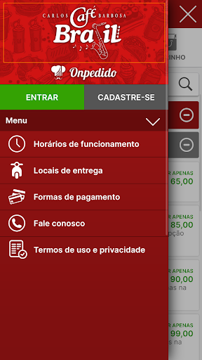 Android application Café Brasil Delivery screenshort
