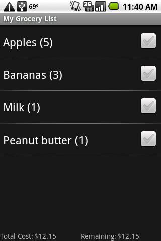 Shopping List Plus Screen 2