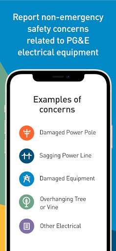 Screenshot of PG&E Report It