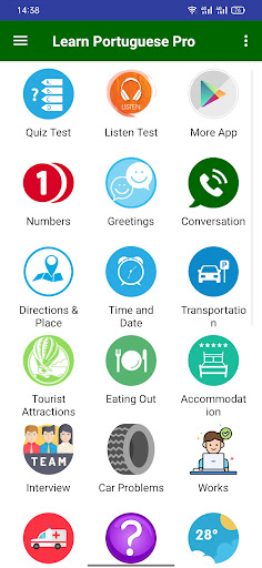 Android application Learn Portuguese Offline Pro screenshort