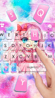 screenshot of Watercolor Cute Girl Keyboard Theme