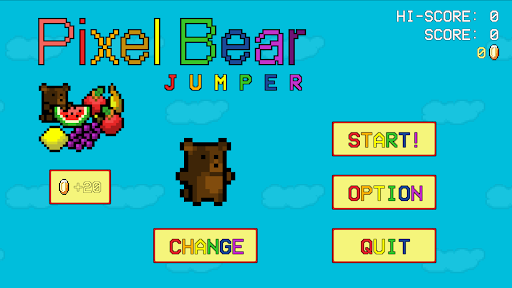 Android application Pixel Bear Jumper screenshort