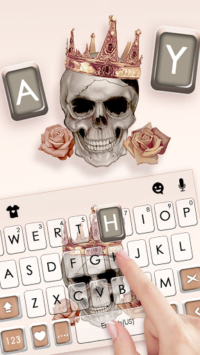 Rose Gold Skull Keyboard Backg Screen 2