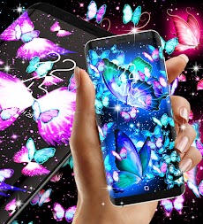 Neon butterfly glow wallpapersのおすすめ画像5