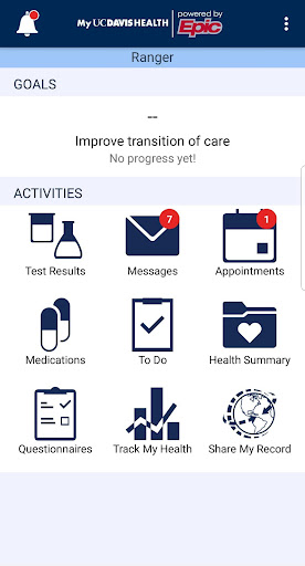 MyUCDavisHealth Screen 2