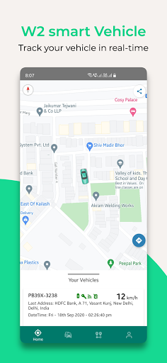 Android application W2 smart Vehicle | GPS, Fleet, screenshort