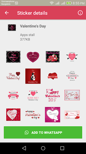 Valentine Romantic WA Sticker Screen 2