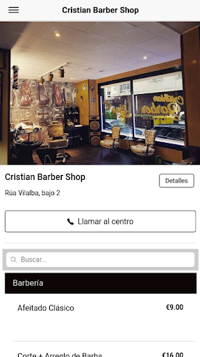 Android application Cristian Barber Shop screenshort