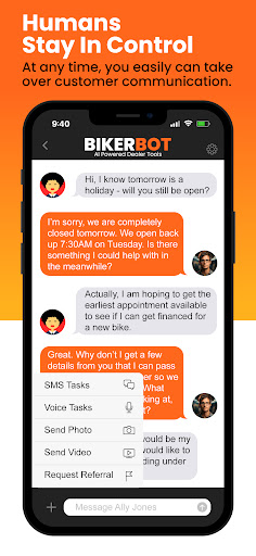 BikerBot : AI Call Center Screen 2