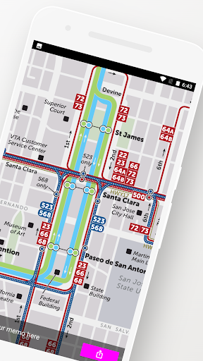 San Jose Bus Travel Map Screen 2