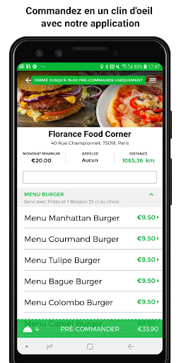 Android application Pizza l'Amour screenshort
