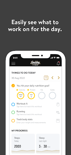 Spalding Fitness Coaching Screen 2