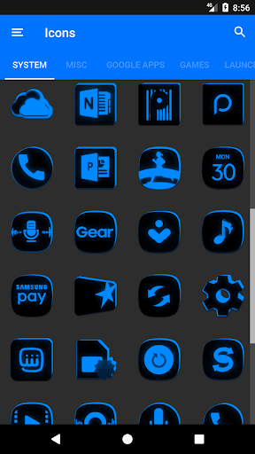 Flat Black and Blue Icon Pack ✨Free✨