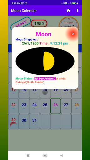 Sun and Moon Calendar Screen 2