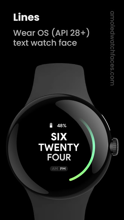 Awf Lines: Text Watch face - New - (Android)