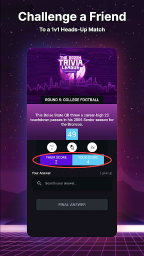 The Dozen Trivia App Screen 2