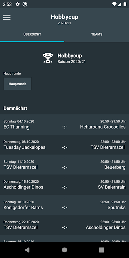 Android application Hobbycup Geretsried screenshort