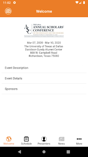 Android application UTDallas ASC Conference screenshort