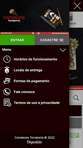 Android application Comekone Temakeria screenshort