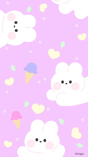 Android application 카카오톡 테마 - 여름 토끼 보라 (카톡테마) screenshort