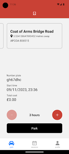 Android application One Parking App screenshort