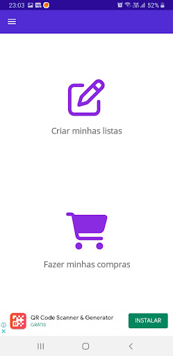 Android application WMarket - Lista de Compras screenshort
