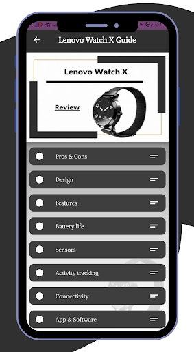 Android application Lenovo Watch X Guide screenshort