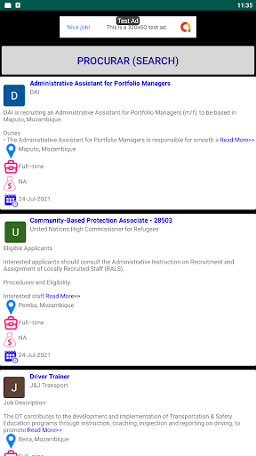Android application Mozambique Jobs screenshort