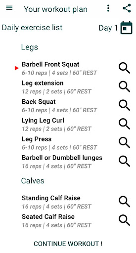 My Fitness Page Screen 2