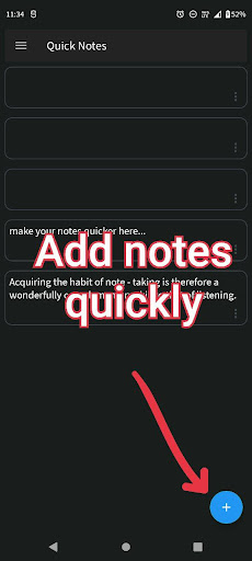 Quick Notes Screen 3