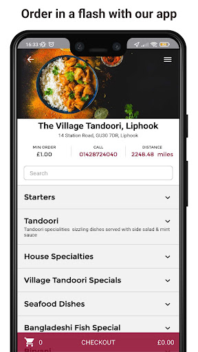 The Village Tandoori, Liphook Screen 2
