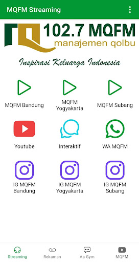 Android application MQFM (Manajemen Qalbu FM) screenshort