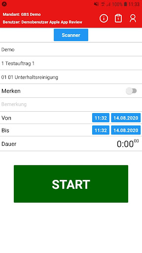 GebMan Zeiterfassung Screen 3