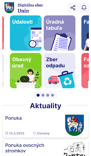 Android application Unín screenshort