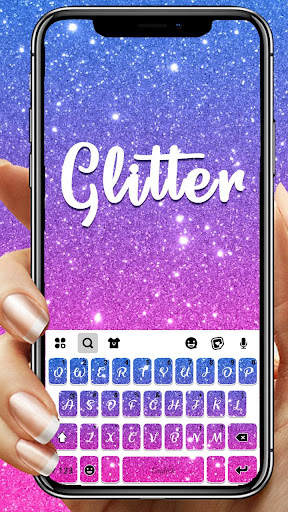 Android application Pink Blue Glitter Keyboard Bac screenshort