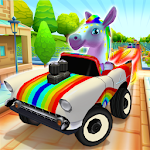Cover Image of Télécharger Pony Craft Licorne Car Racing - Pony Care Girls  APK