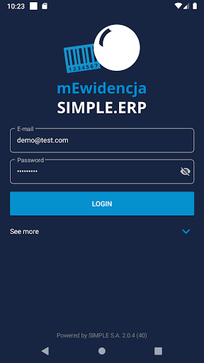 Android application mEwidencja screenshort