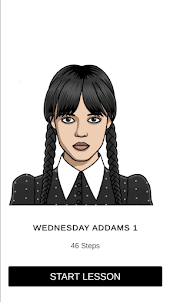 How to draw Wednesday Addams