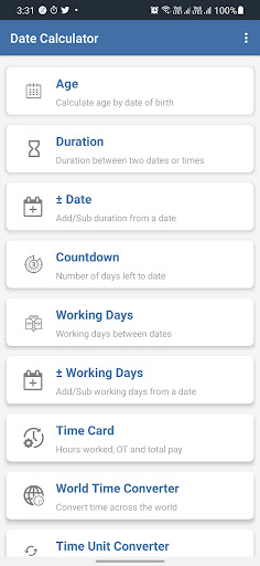 Android application Date Calculator - Time & Age screenshort