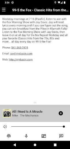 Android application 99.5 The Fox. screenshort