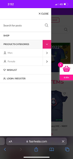 Android application Faariwala - Online Shopping screenshort