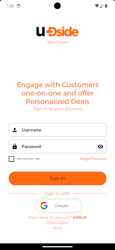 Android application UdSide Vendor screenshort