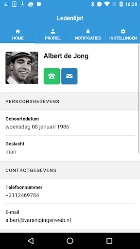 VerenigingenApp Screen 3